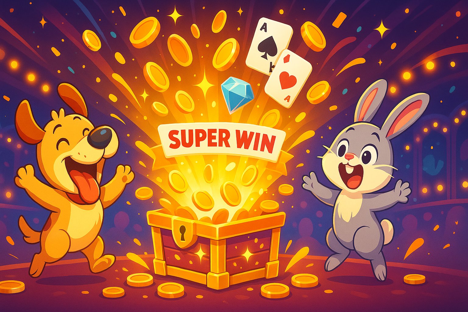 Tampilan pembayaran dan pemenang di Lucky Twins